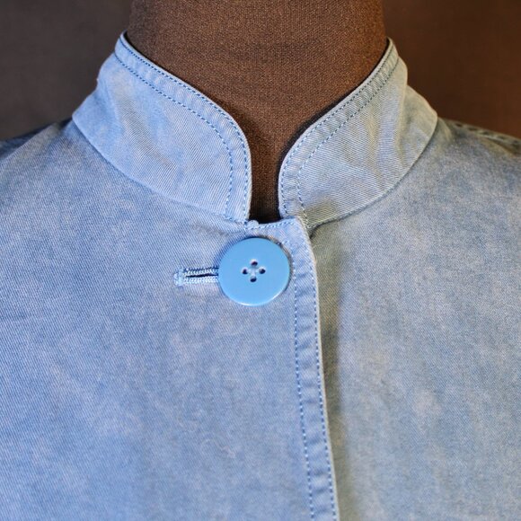 Blue Acorn Jacket with Mandarin/Nehru Collar, Size Medium - Picture 4 of 11